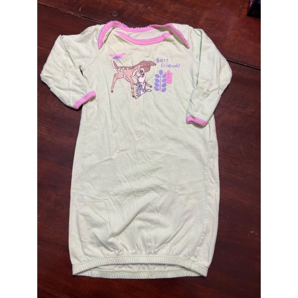 Disney Baby Girls' Bambi "Best Friends" Sleepsack Gown 0-6 Mos 100% Cotton Pink
